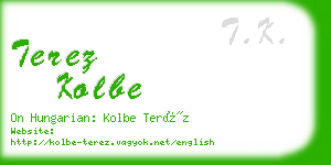 terez kolbe business card